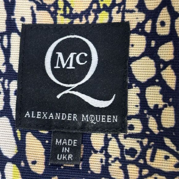 McQ by Iconic ALEXANDER MCQUEEN Luxury Chic Crocodile Print Layered Crop Top S - Picture 13 of 15